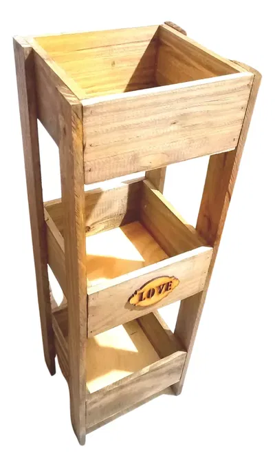 Estante Organizador Madera X3 Cajon 20x20