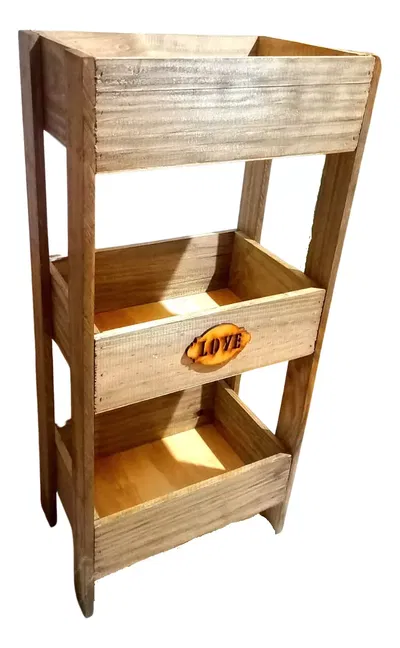 Estante Organizador Madera Deco X3 Cajon 20x40