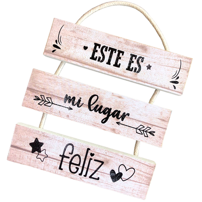 Cuadro Colgante Con Soga 3 Tablas 15x4