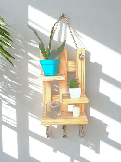  Estante Colgante con Soga + Porta Llavero x3