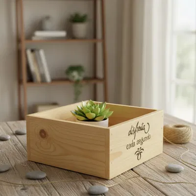 Cajon Organizador Madera Deco 20x20x10