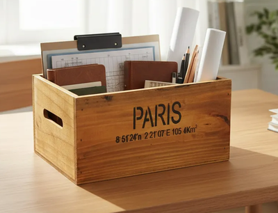 Cajon Madera Con Agarre Deco 20x30x15