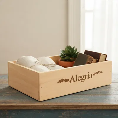 Cajon Organizador Madera Marron 35x25x10