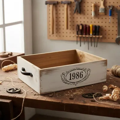 Cajon Madera Con Manija Deco 20x30x10