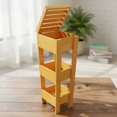 Organizador 3 pisos Con Tapa 20x20x70