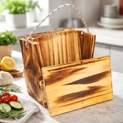 Set Asado Platos tablas X6 Unidades