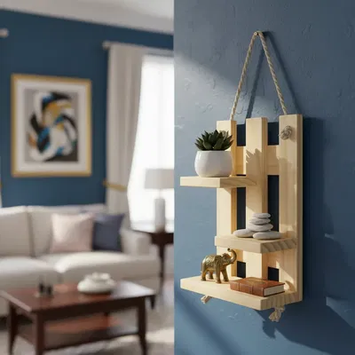 Repisa Estante Con Perchero Y Soga