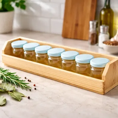 Porta Especiero 60x12 + 8 Frascos