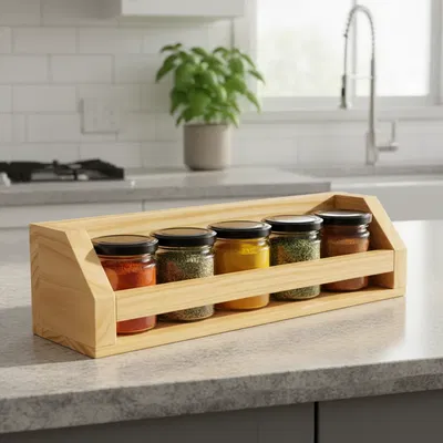 Porta Especiero 45x12 + 6 Frascos