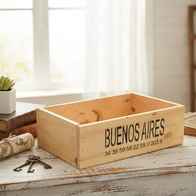 Cajon Organizador Madera Marron 20x30x10