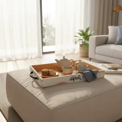 Bandeja Madera Blanco 35x25