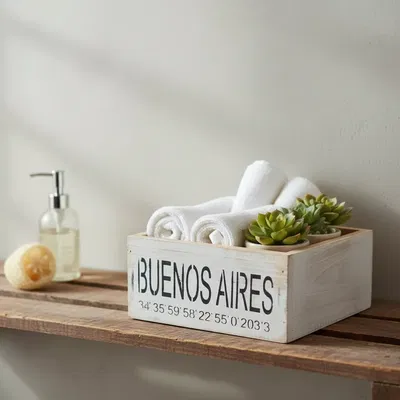 Cajon Organizador Madera Blanco 20x20x10