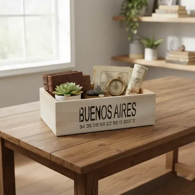 Cajon Organizador Madera Blanco 20x30x10