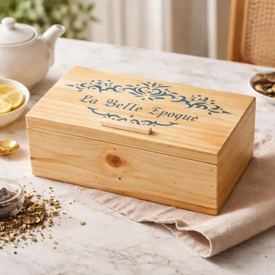 Caja de Té x 3 Divisiones Madera