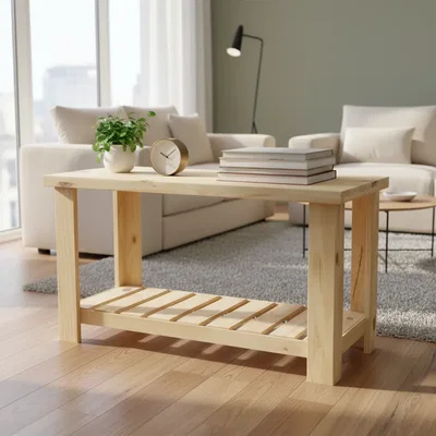 Mesa Ratona De Living Con Repisa 50x40x60cm