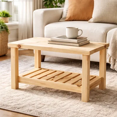 Mesa Ratona De Living Con Estante 50x40x100