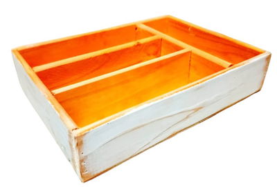 Cubiertero Madera 4 Divisiones 35x25x8