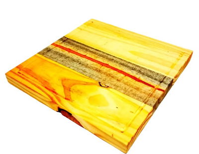 Plato De Madera Cuadrado Pino 23x23x2cm