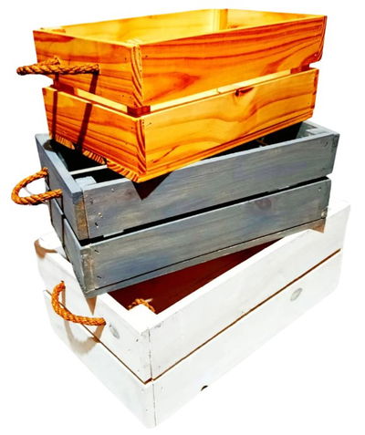 Cajon Madera Con Soga 25x42x14