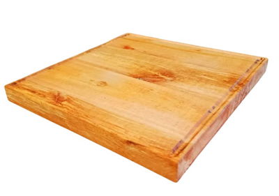 Plato De Madera Cuadrado Eucalipto 28x28x2cm