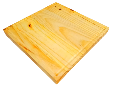 Plato De Madera Cuadrado Pino 23x23x2cm