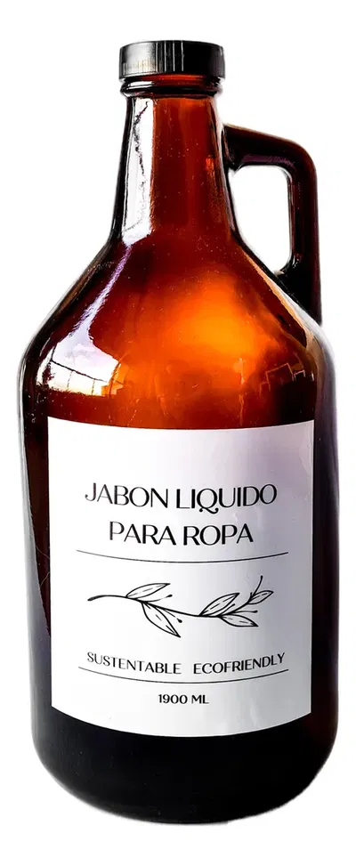 Botellon Vidrio Jabon Liquido Con Tapa