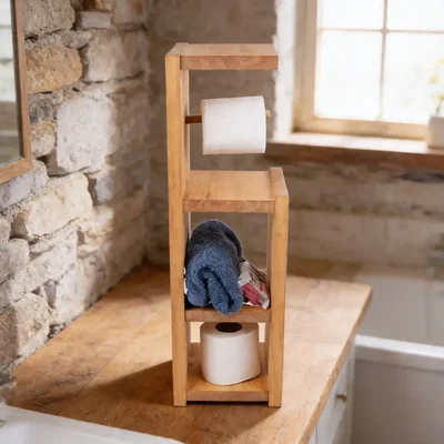 PORTA PAPEL HIGIENICO MADERA 62x17cm