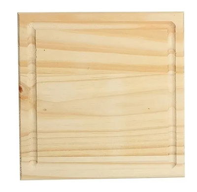 Plato De Madera Cuadrado 25cm