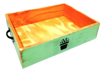 Cajon Madera Con Manija Deco 40x30 Modelos Surtidos