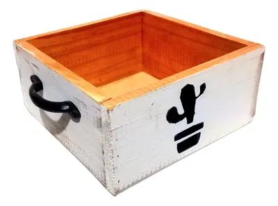 Cajon Madera Con Manija Deco 20x20 Modelos Surtidos
