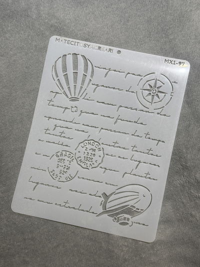 Stencil MyC - 20x25 - MX 1-97 - Globos y escritura 