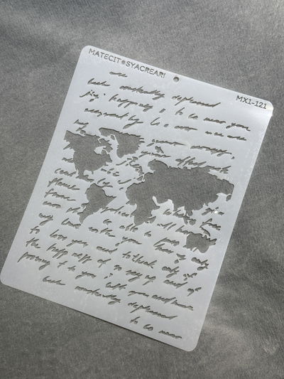 Stencil MyC - 20x25 - MX 1-121 - Planisferio y escritura