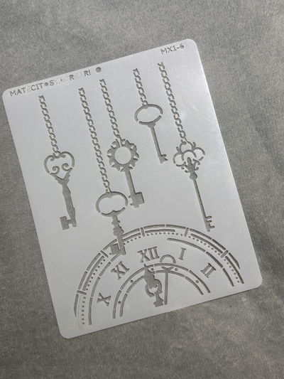 Stencil MyC - 20x25 - MX 1-61 - Llaves y Reloj