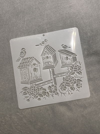 Stencil MyC - 20x20 - D1.43- Casitas de Pajaros