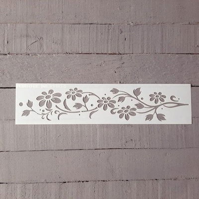 Stencil PI - RC5 7x30cm - Flores y Hojas