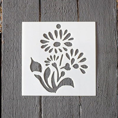 Stencil PI - BC22 10x10cm - Flores