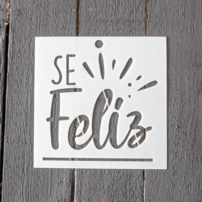 Stencil PI - BA13 10x10cm - Se Feliz