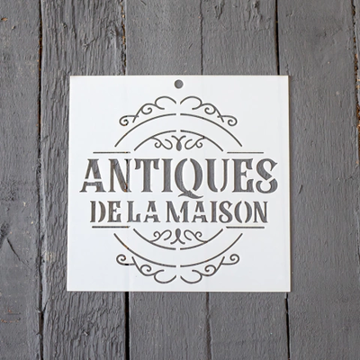 Stencil PI - DC9 15x15cm - Antiques de la maison