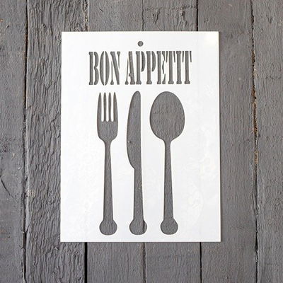 Stencil PI - EB3 15x20cm - Cubiertos Bon Appetit