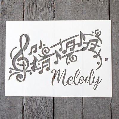 Stencil PI - EB9 15x20cm - Melody pentagrama