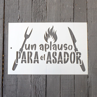 Stencil PI - FA12 20x30cm - Un Aplauso para el Asador