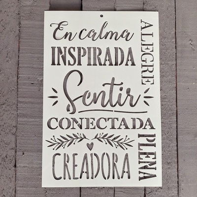 Stencil PI - FA33 20x30cm - En calma, inspirada,