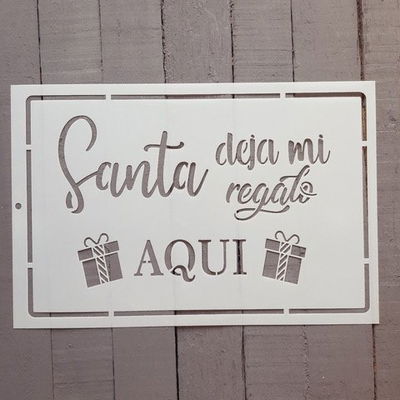 Stencil PI -SNA42 20x30cm - Santa deja mi regalo Aquí