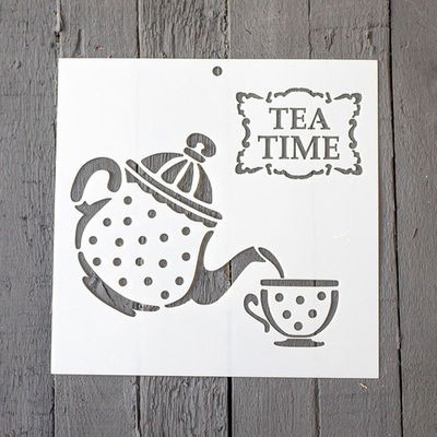 Stencil PI - OB6 20x20cm - Tetera Tea Time