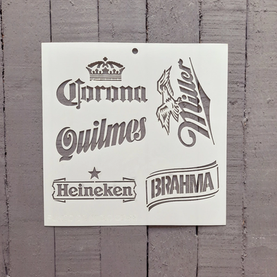 Stencil PI - OB33 20x20cm - Marcas Cervezas