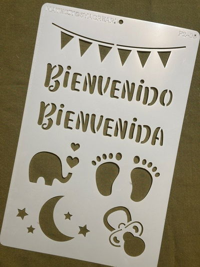 Stencil MyC - 20x30 - P2.08 - Bienvenido / a Bebe