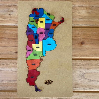 Mapa de Argentina con Tirador 33cm Pintado - Demoran 7 a 10 dias