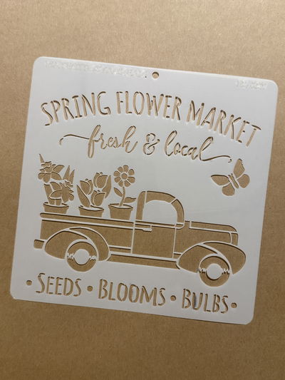 Stencil MyC - 20x20 - F2.127 - Camion flores