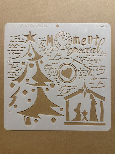 Stencil MyC - 20x20 - NV4.14 - Arbol y Pesebre