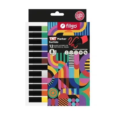 Marcadores De Pinura Al Agua Filgo TNT - Colores Clásicos 3.0 x12